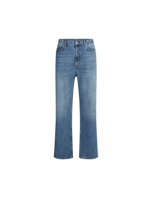 Organic Blue Gus Relaxed Jeans,  Blue Mid Wash
