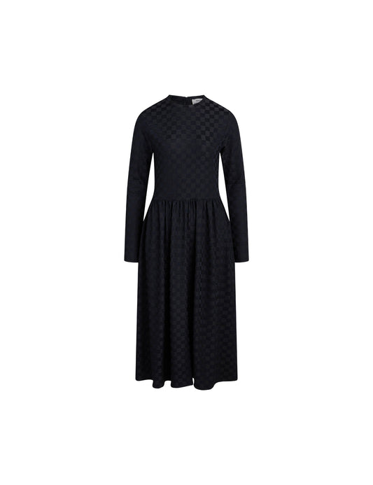 Check Jersey Lucca Dress,  Black