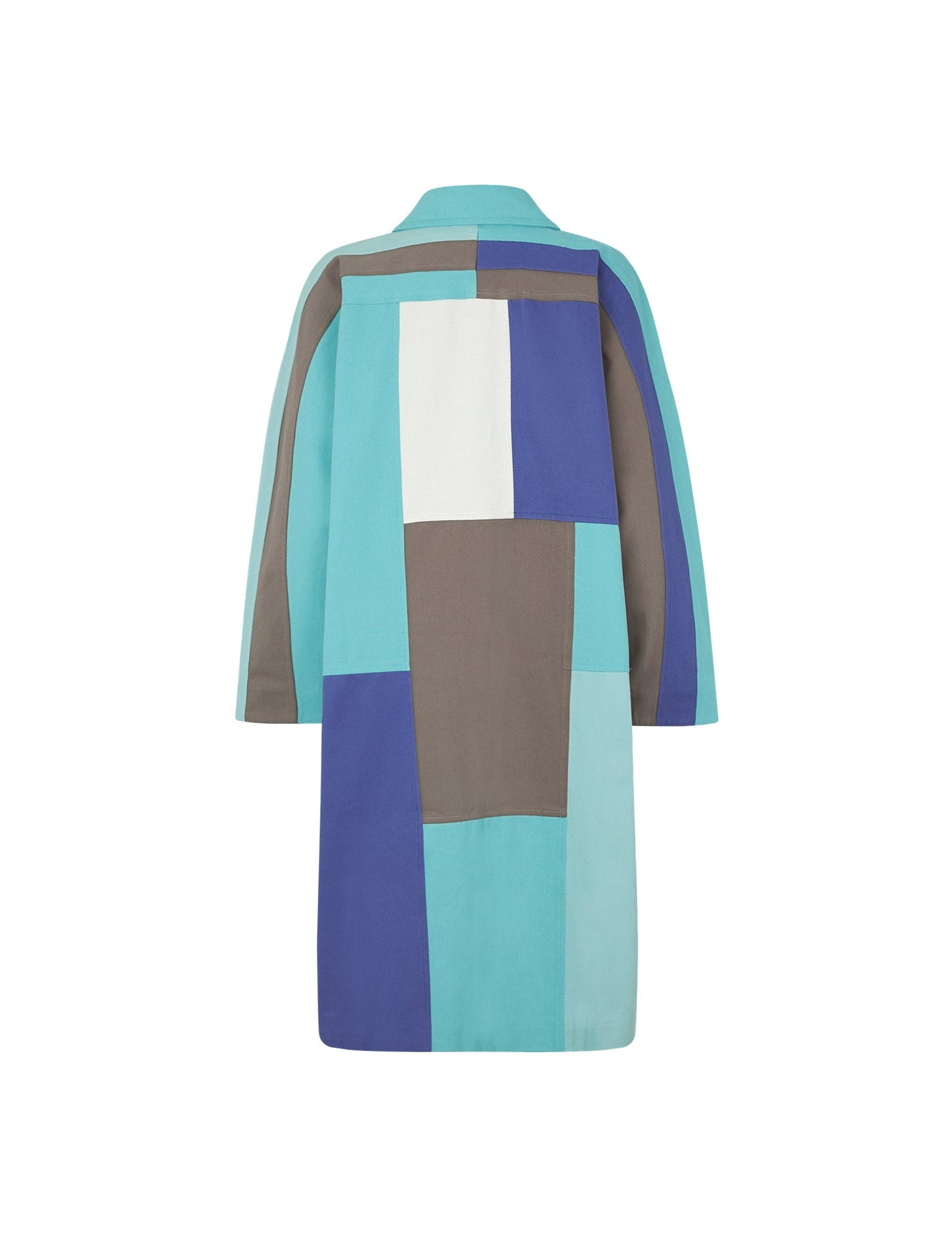 Recycled Boutique Jyron Patch Coat,  Multi Blue