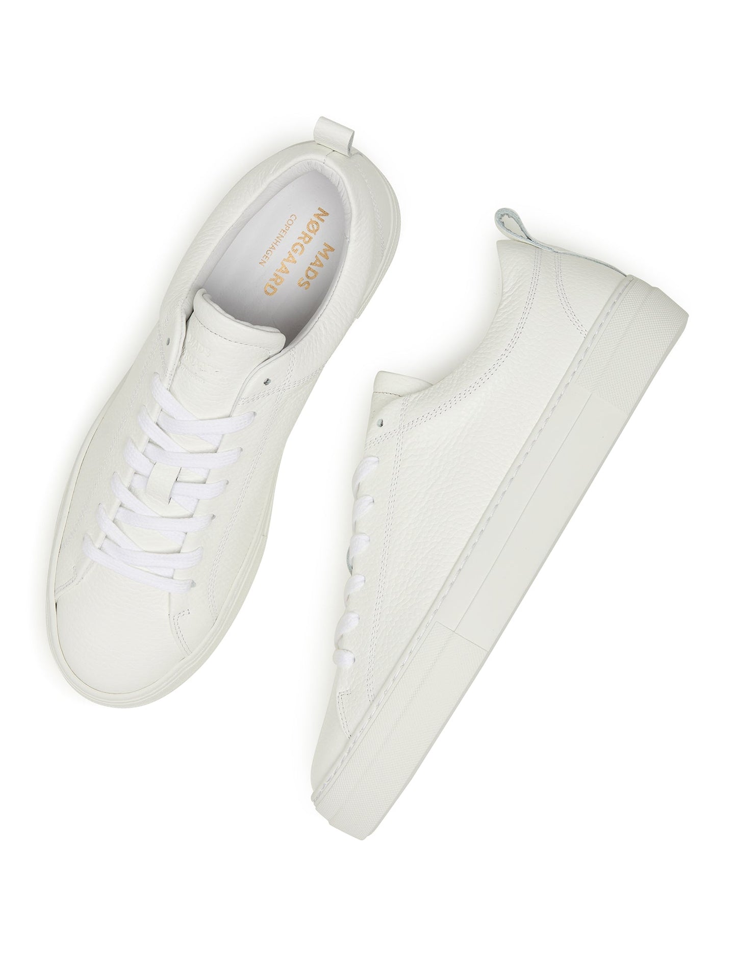 Tumbled Leather Mylo Sneaker,  White