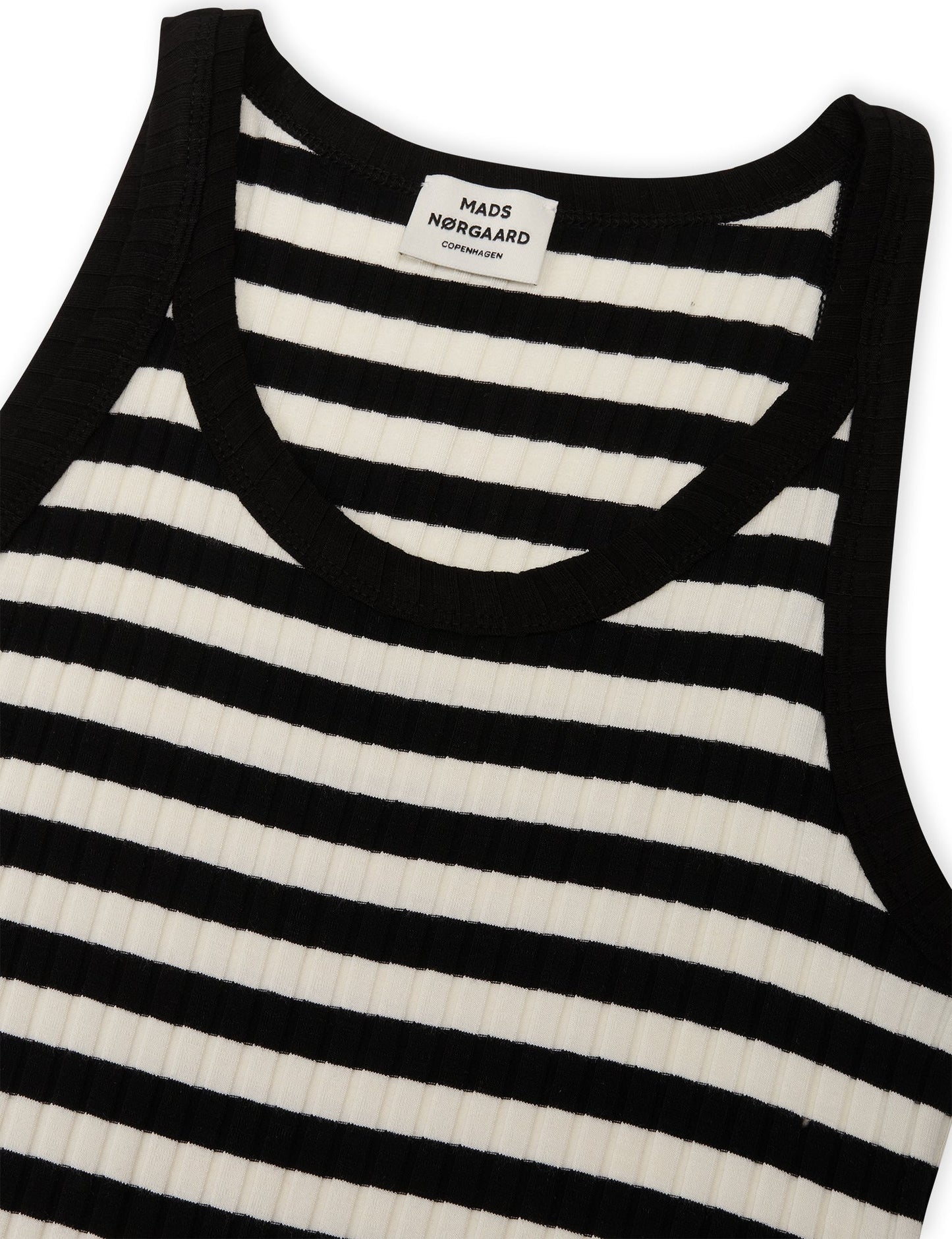 5x5 Classic Stripe Carnile Dress, Black/Vanilla Ice