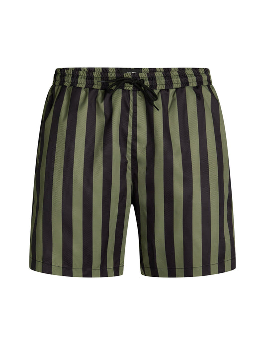 Sea Sandro Stripe Shorts, Black/Olivine