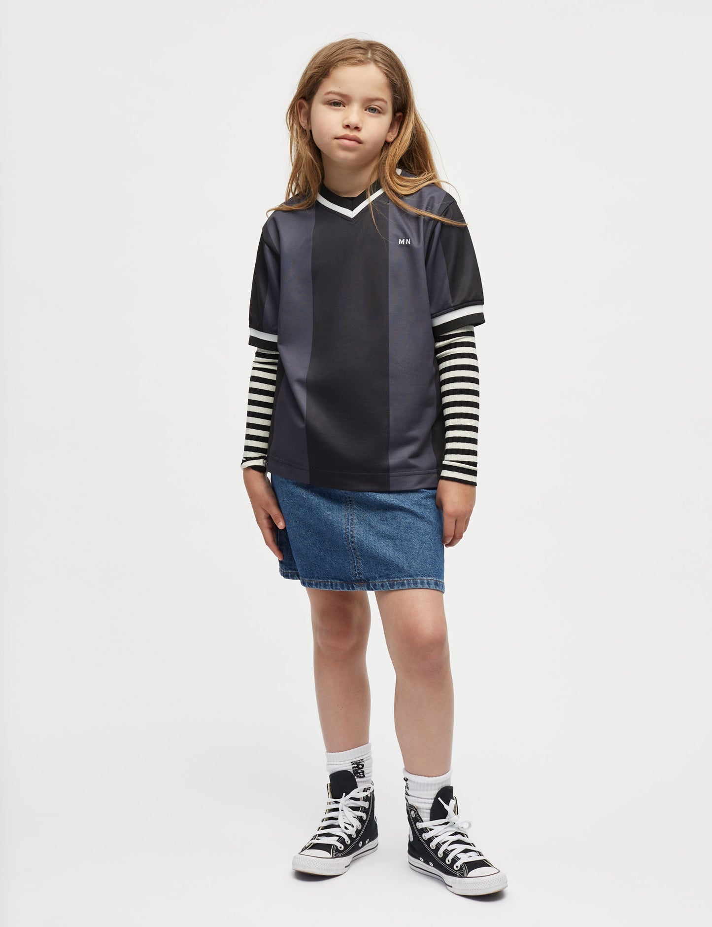 5x5 Classic Stripe Talika Top, Black/Vanilla Ice