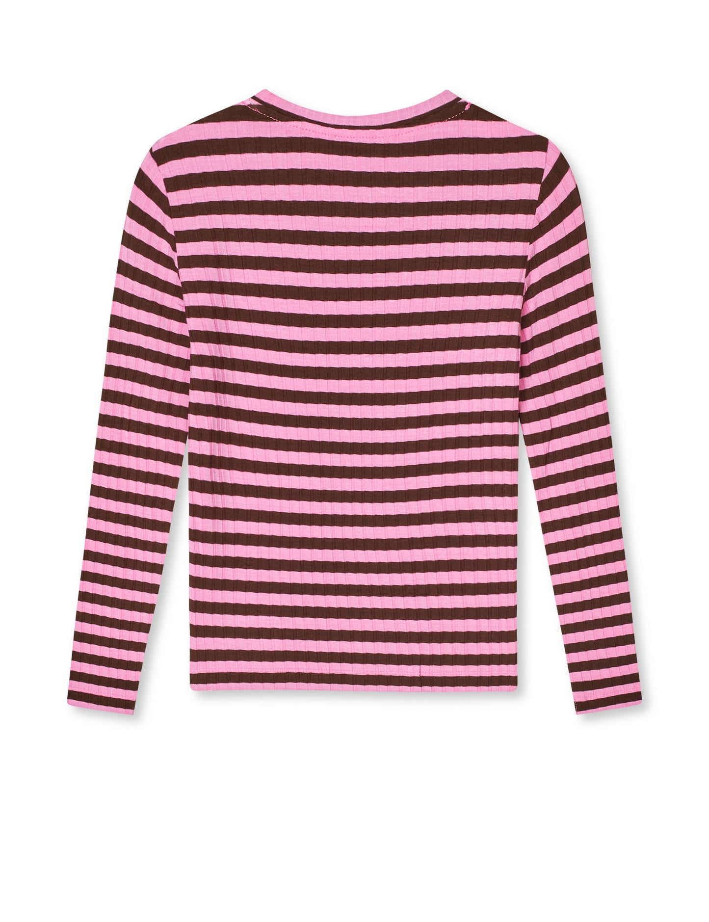 5x5 Classic Stripe Talika Top, Demitasse/Fuchsia Pink