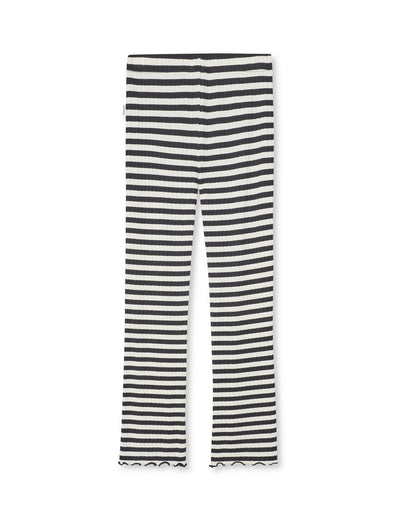 5x5 Classic Stripe Lala Leggings, Black/Vanilla Ice