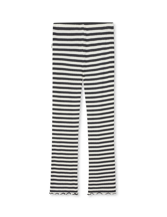 5x5 Classic Stripe Lala Leggings, Black/Vanilla Ice