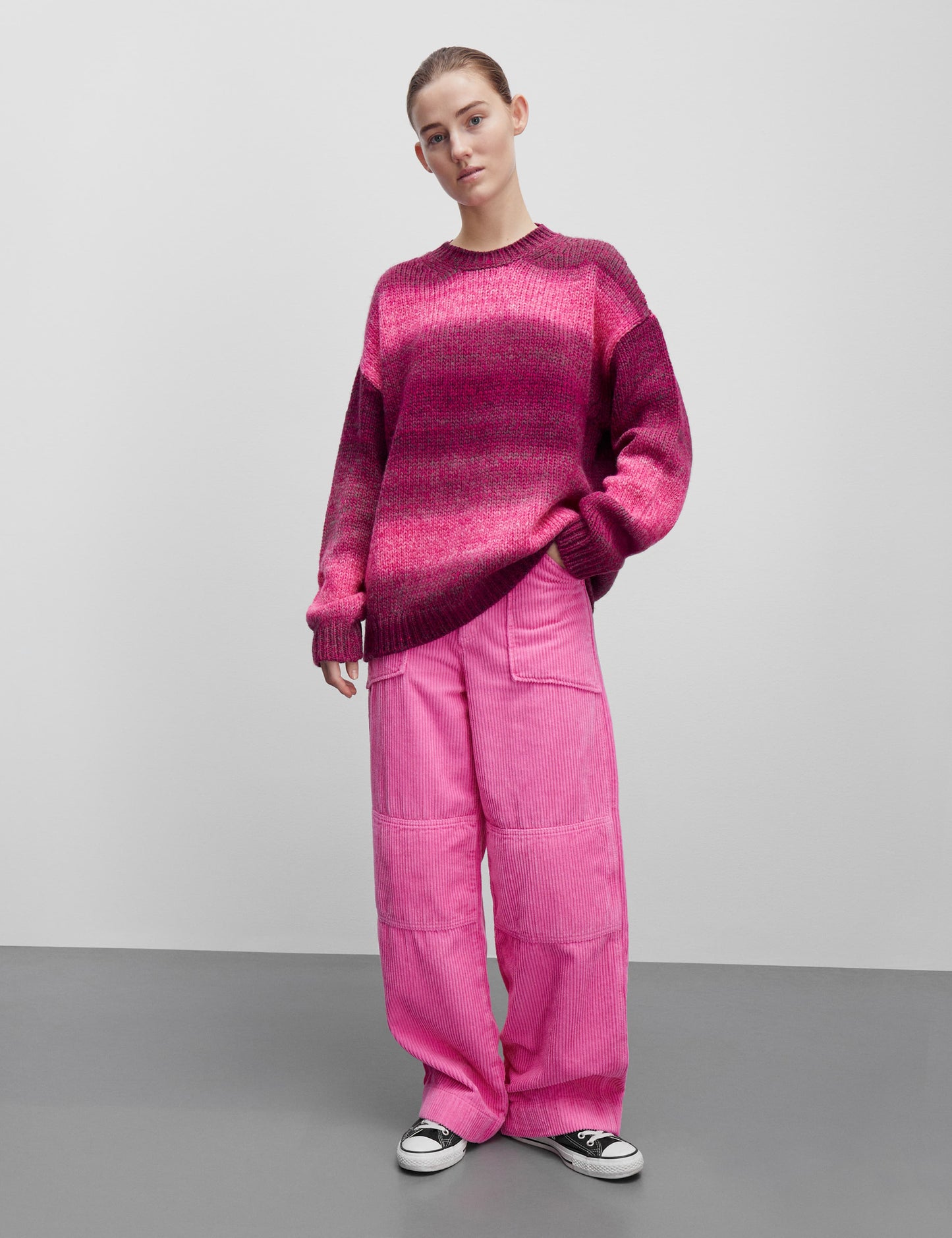 Shaded Lefty Sweater, Pink Glo Melange