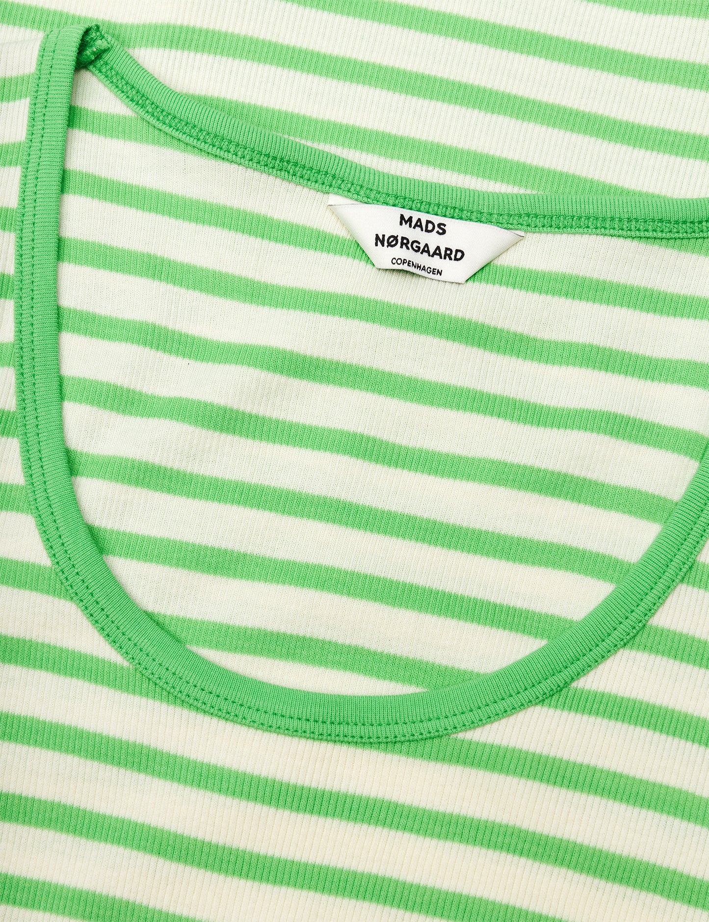 2x2 Cotton Stripe Amour Tank Top, 2x2 Stripe/Poison Green