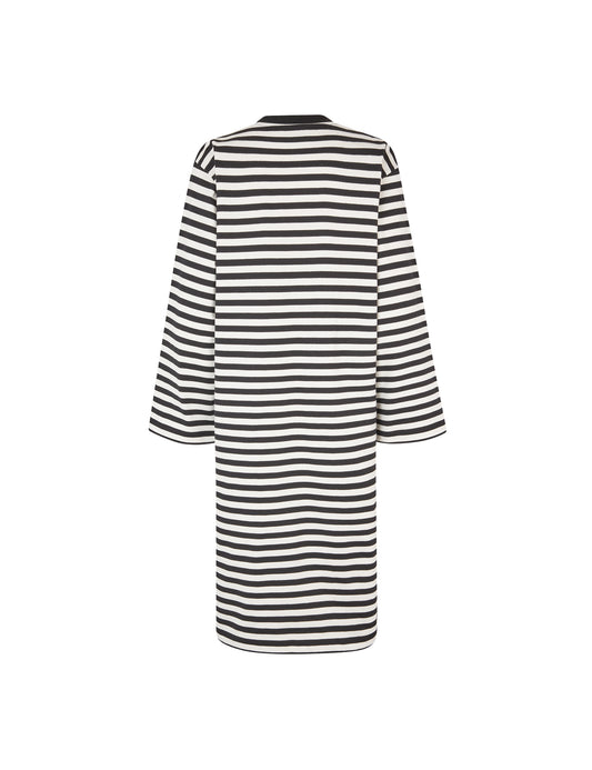 Heavy Single Stripe Nolly Dress, Black/Snowwhite