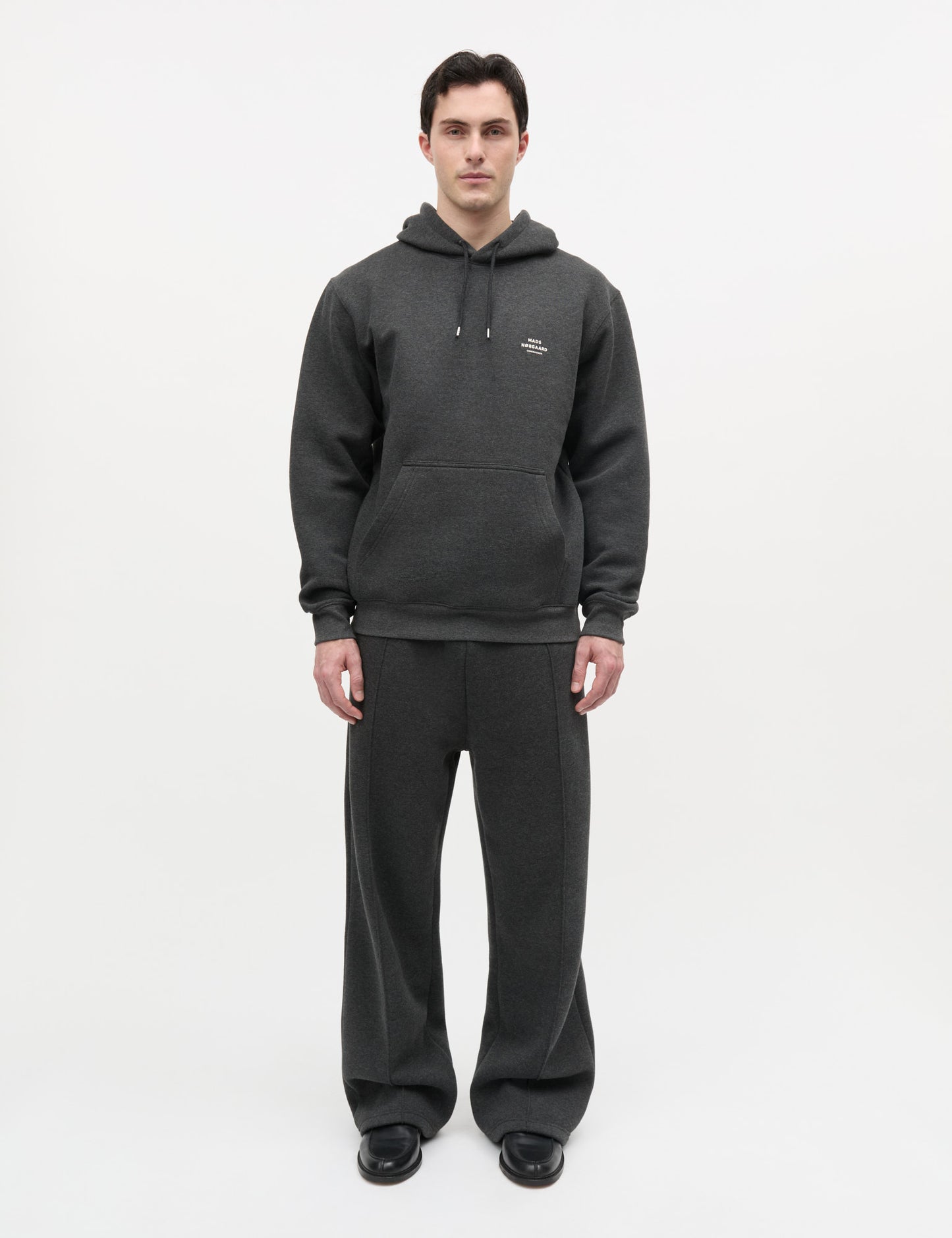 Standard Hoodie Logo Sweat, Dark Grey Melange