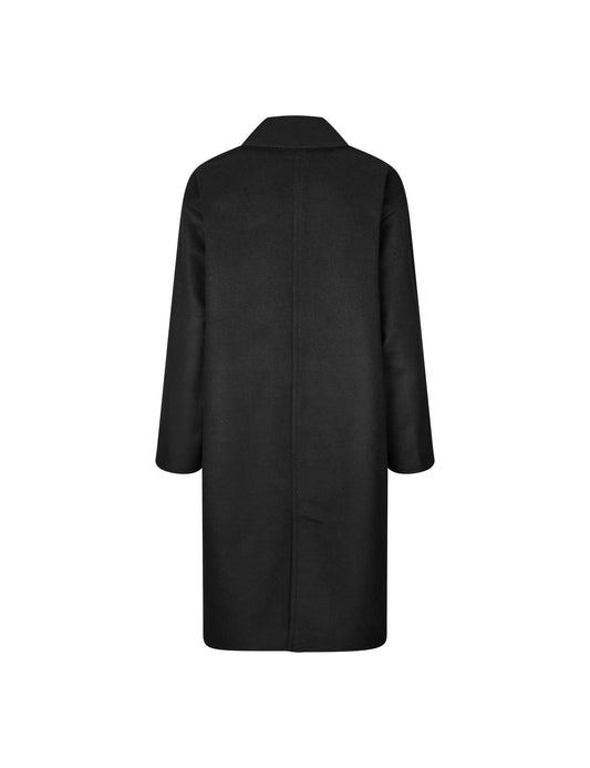 Dense Wool River Coat, Black