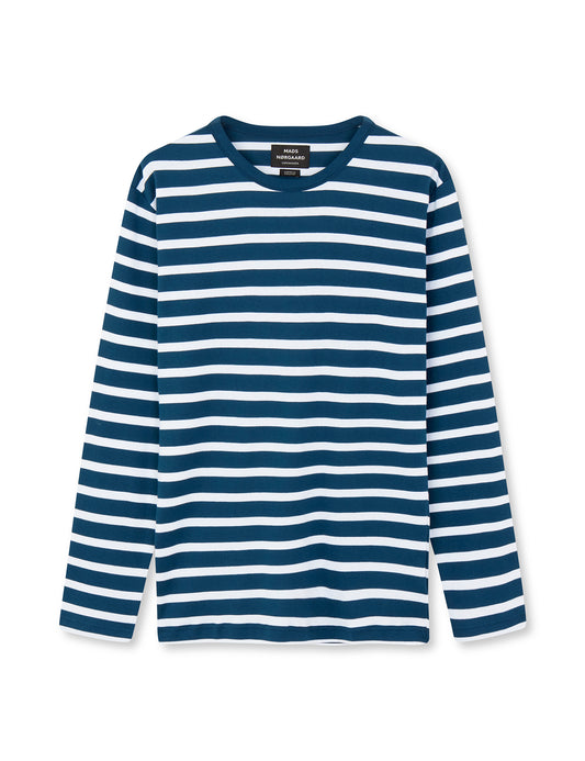 Trio Rib Tobias Tee LS, Sargasso Sea/White