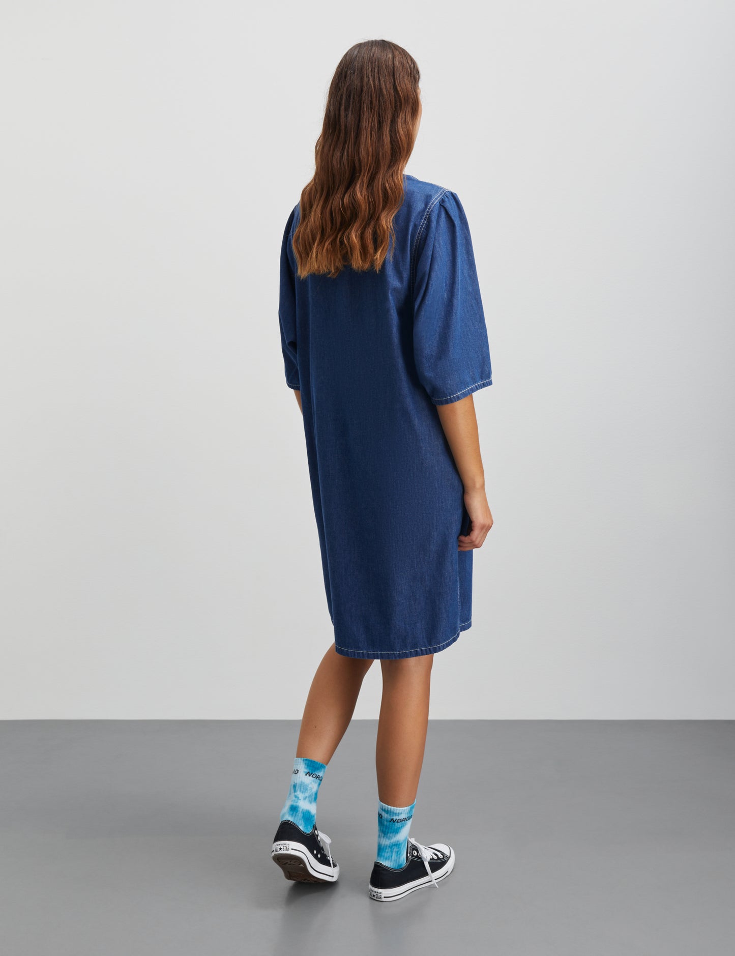 Air Denim Losa Dress, Mid Blue Denim