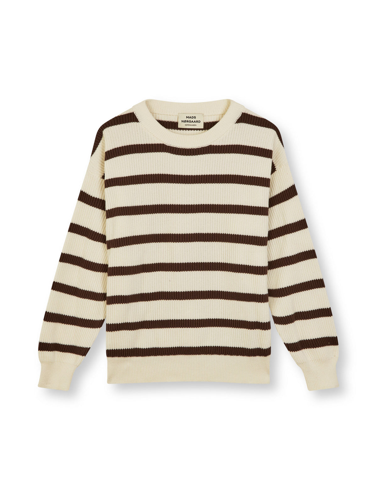 Nivi Eco Lindy Stripe Sweater, Vanilla Ice/Cambridge Brown