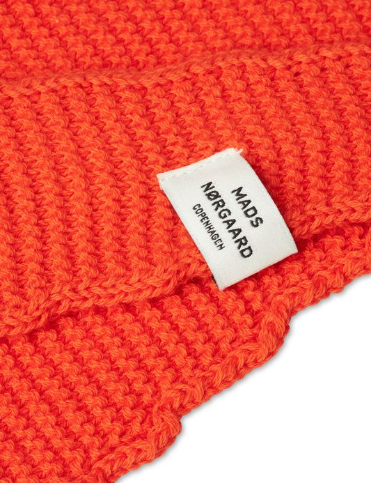 Crochet Momo Scarf, Mandarin Red