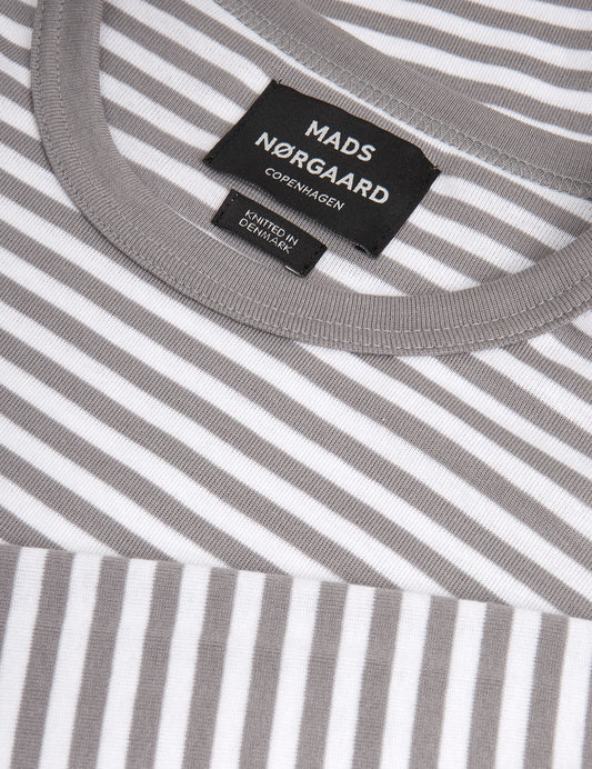 Duo Rib Tobias Tee LS, Titanium/White