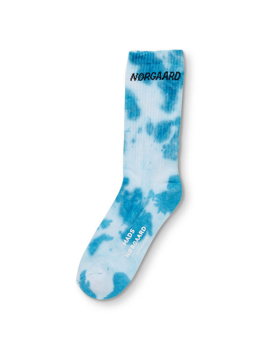 Cotton Tennis Sock Tie Dye, Methyl Blue/ White