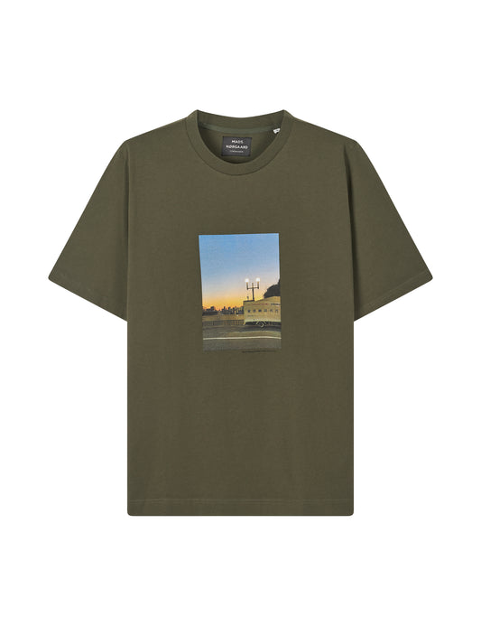 Cotton Jersey Frode Tokyo Diary Tee, Olive Night