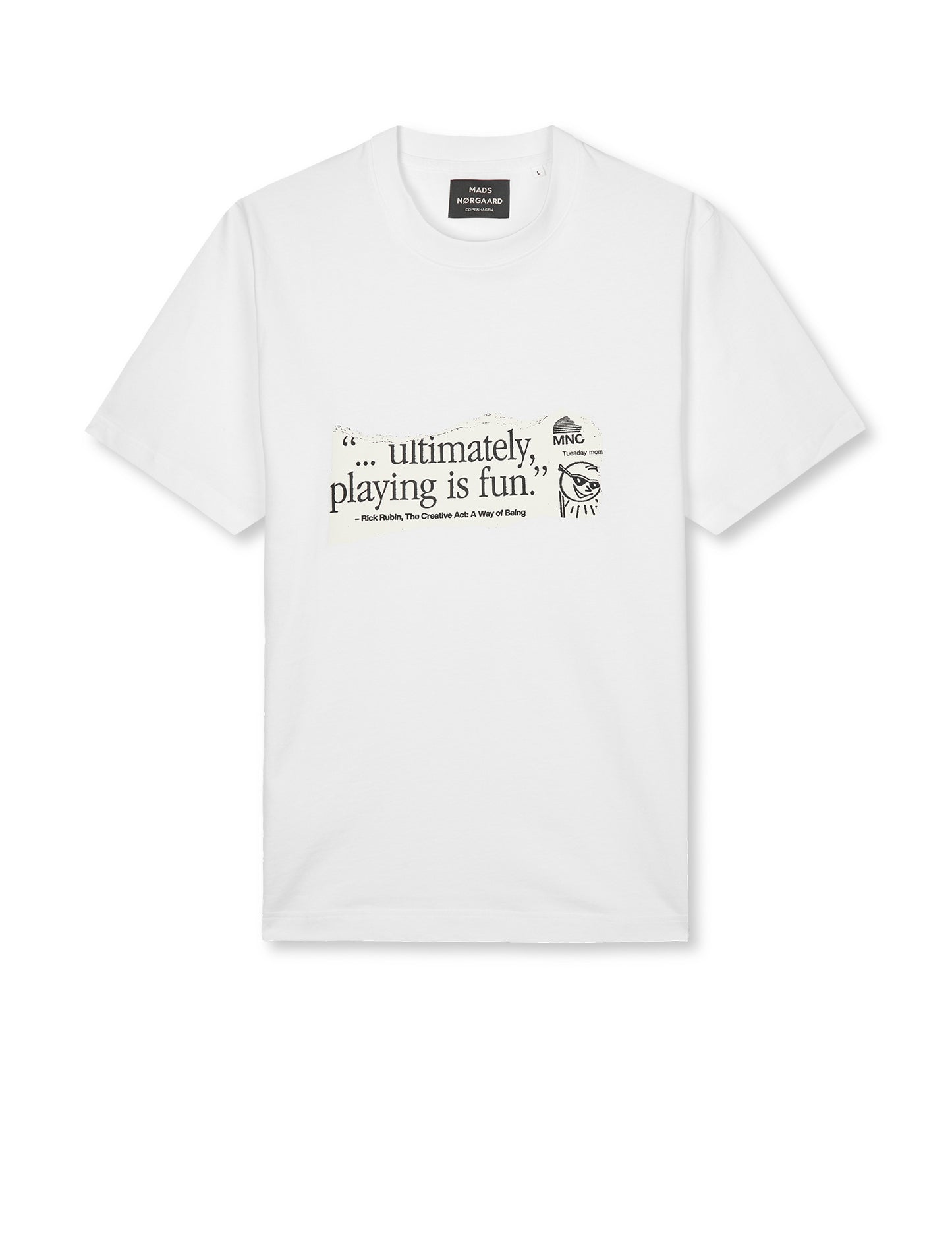 Cotton Jersey Frode Fun Tee, White