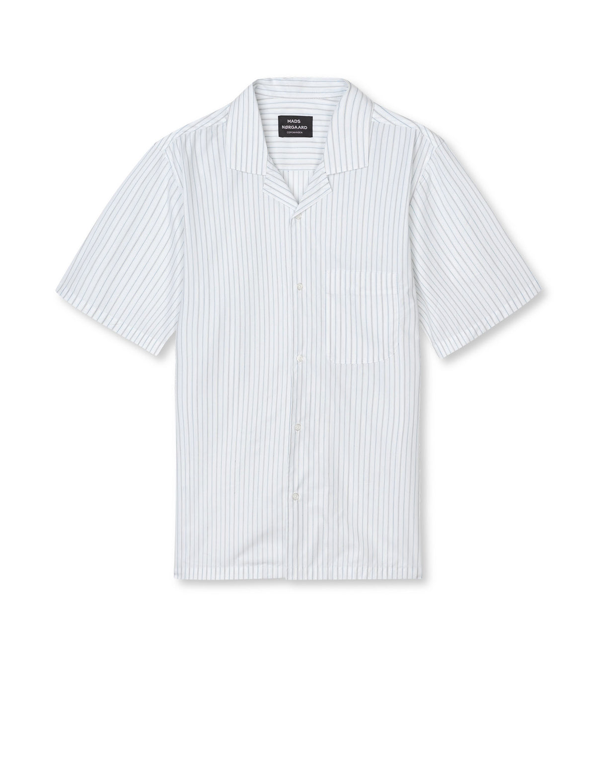 Prime Cotton Poplin Kenji Stripe SS, White/Blue/Kangaroo Stripe