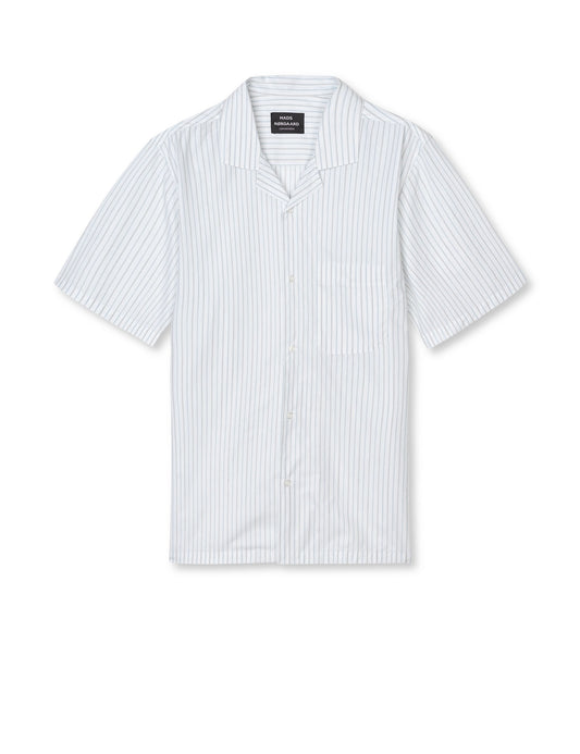 Prime Cotton Poplin Kenji Stripe SS, White/Blue/Kangaroo Stripe