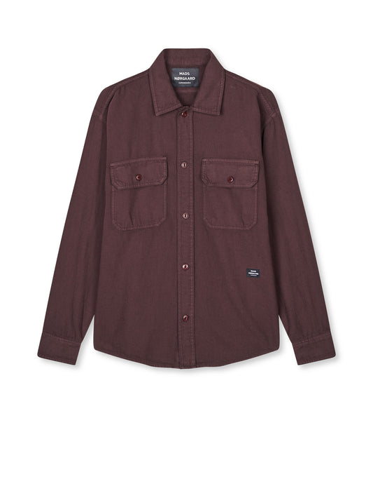 Cotton Linen Work August Shirt, Chicory Coffee