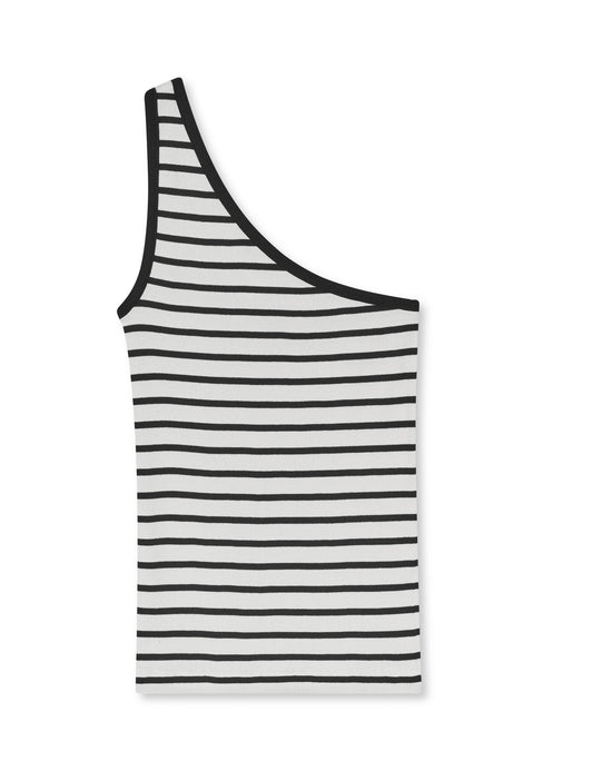 2x2 Cotton Stripe Kitty Top, Vanilla Ice/Black