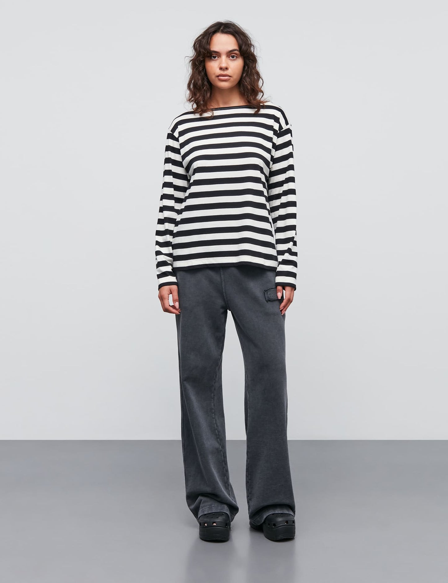 Soft Single Silke Tee LS, Black/Vanilla Ice