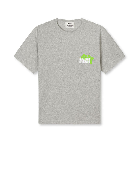 Single Cotton Grace Tee, Mid Grey Melange