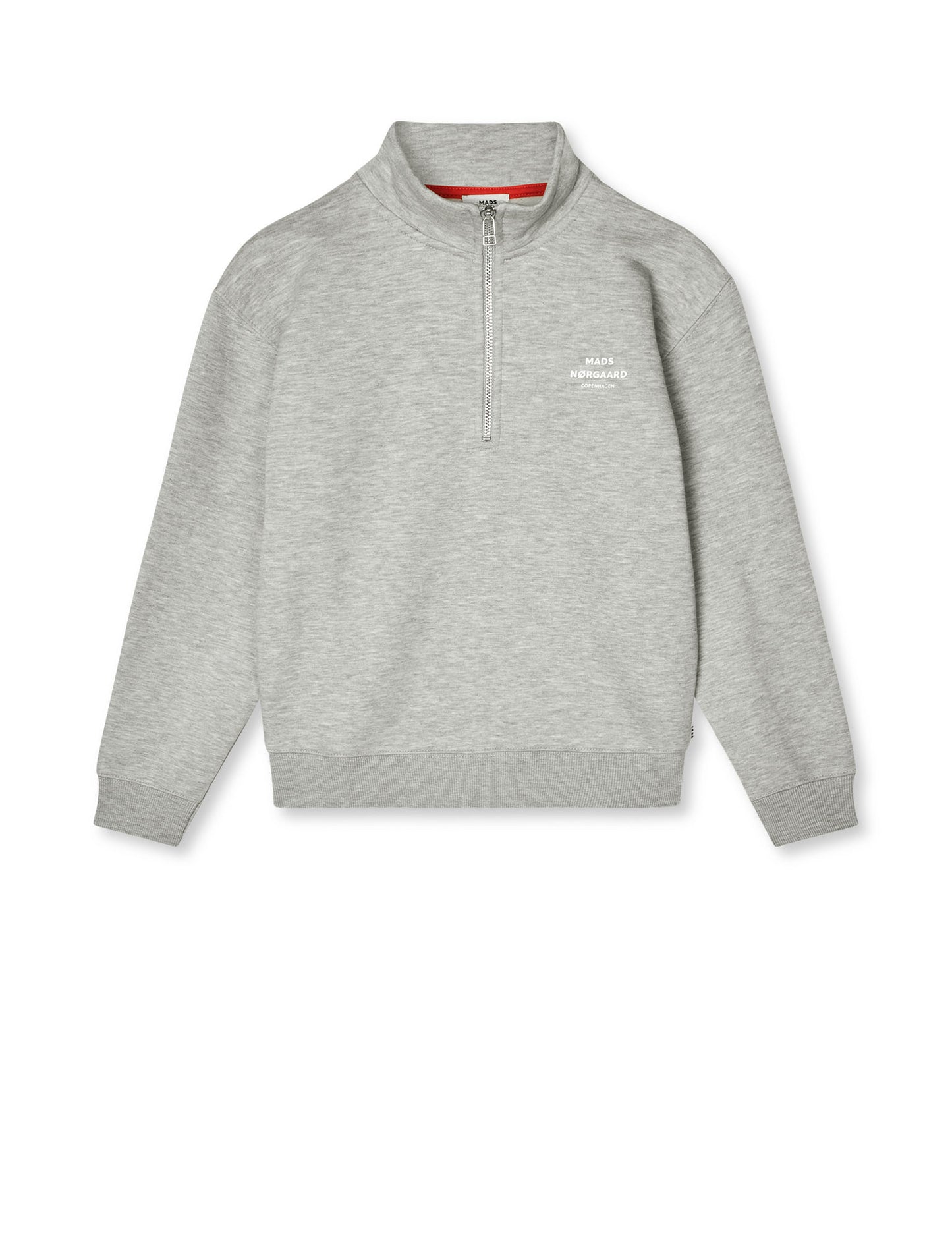 Mix Sweat Crewie Half Zip Sweatshirt, Grey Melange