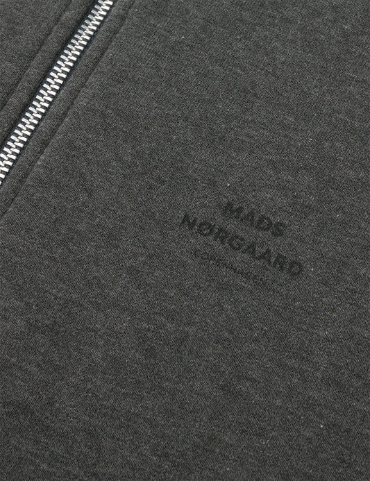 Mix Sweat Crewie Half Zip Sweatshirt, Charcoal Melange