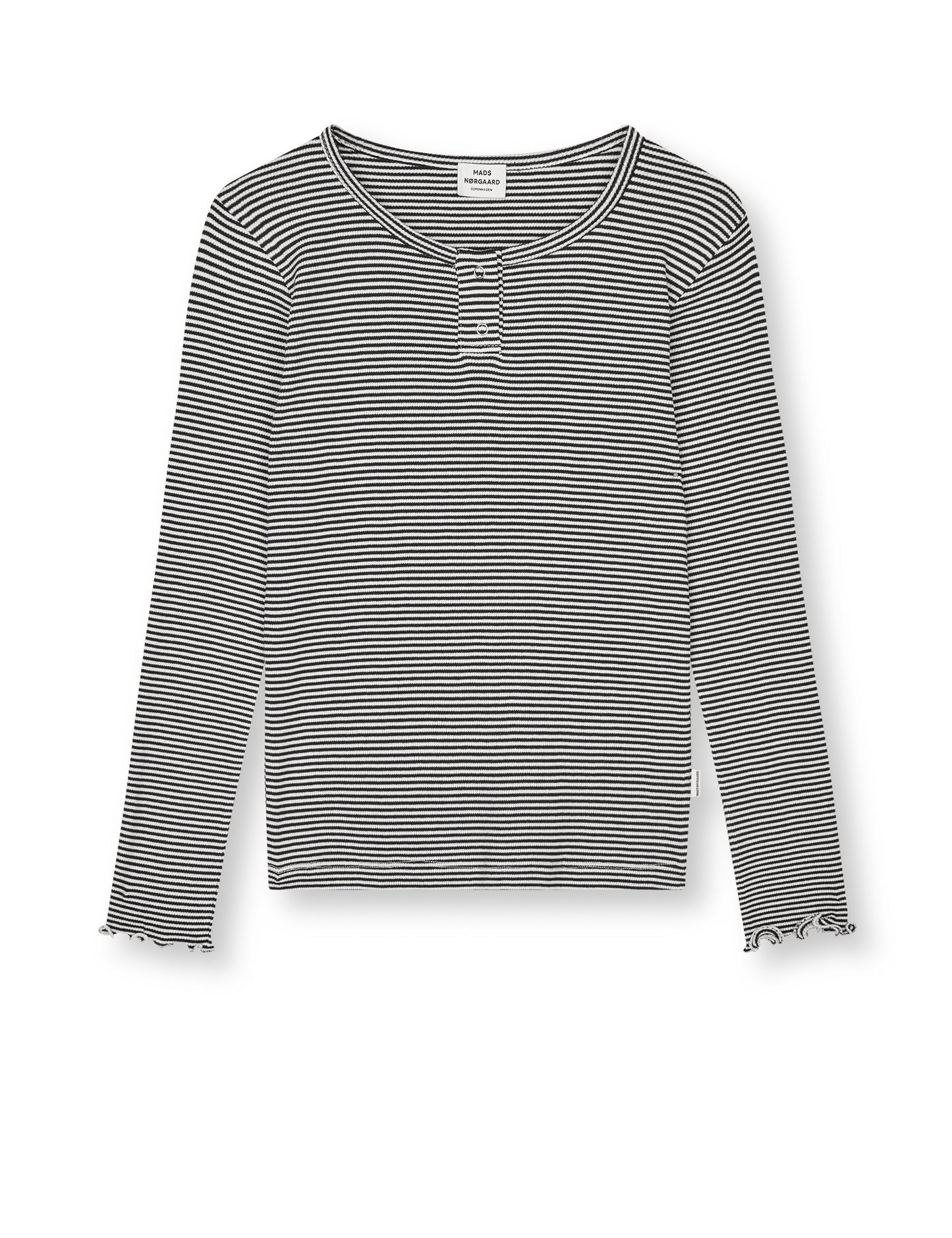 2x2 Cotton Stripe Tala Tee LS, Black/Vanilla Ice