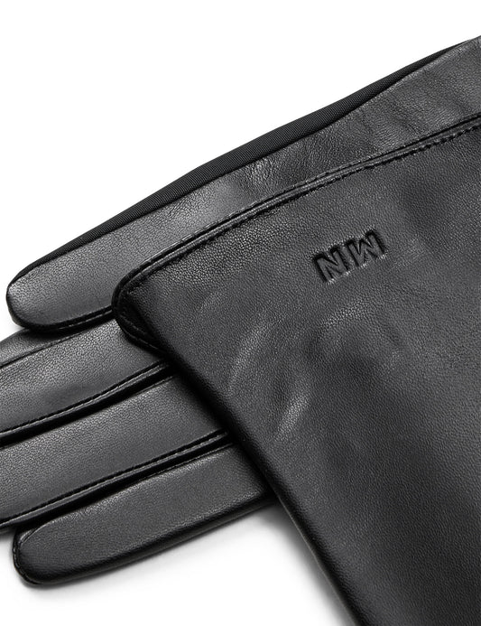 Tian Ace Leather Mix Glove, Black