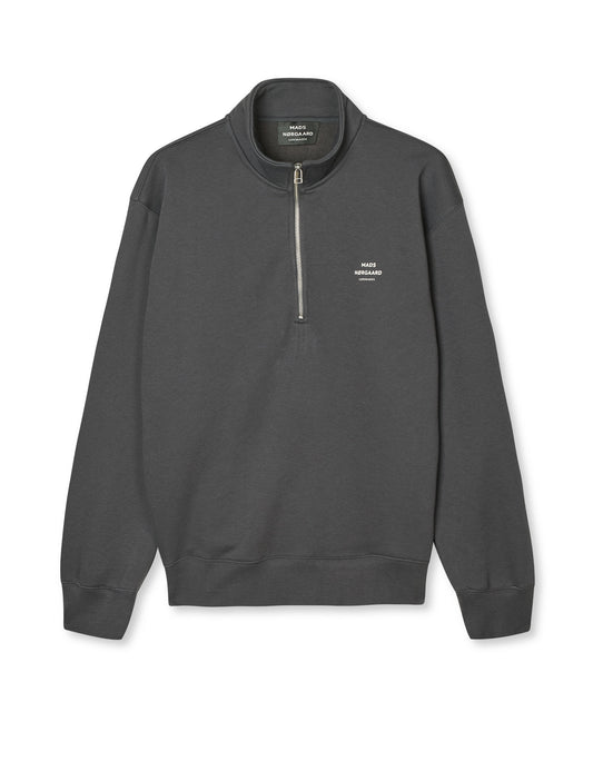 Standard Half Zip Logo Sweat, Asphalt