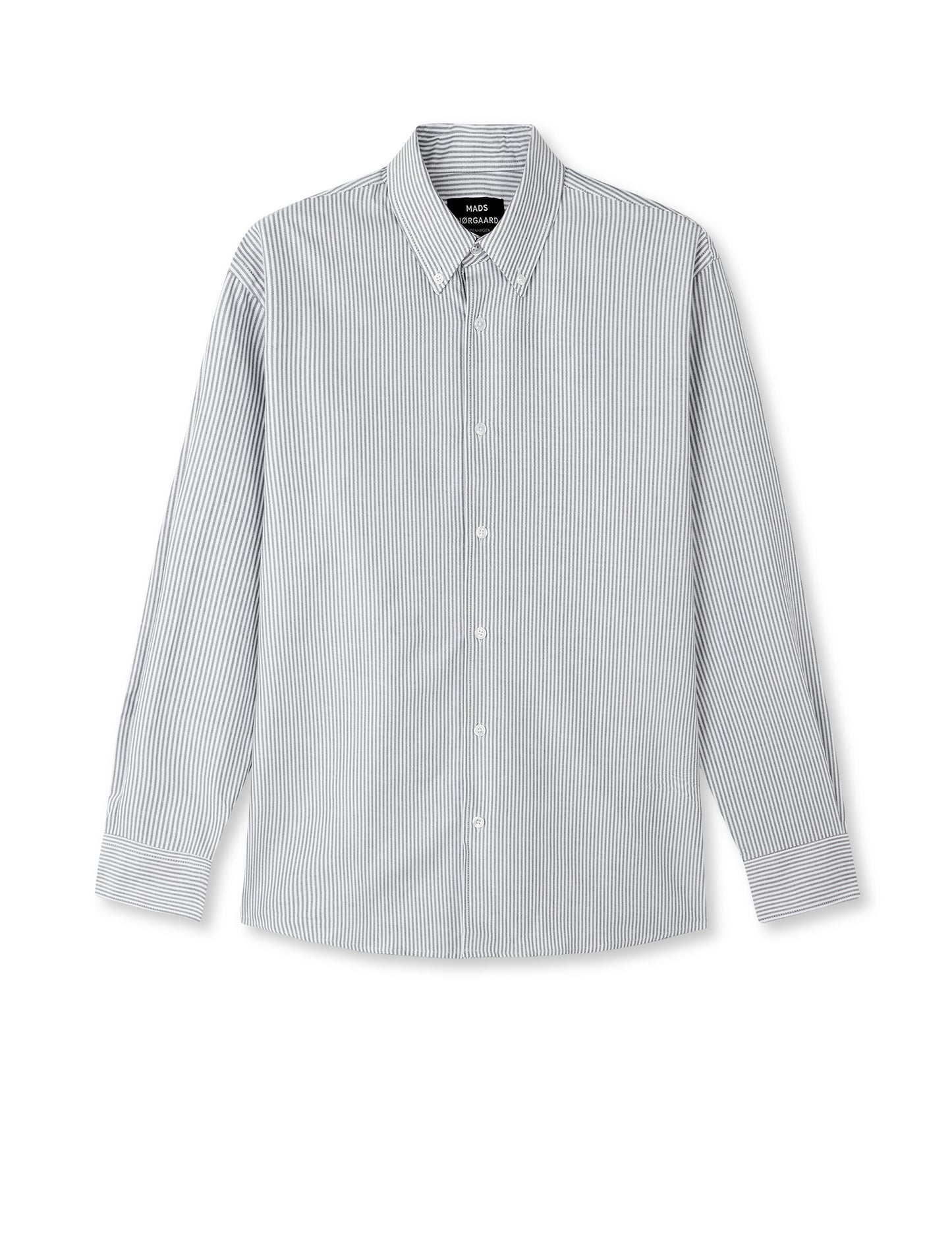 Cotton Oxford Sune Stripe Shirt BD FAV, White/Parisian Night