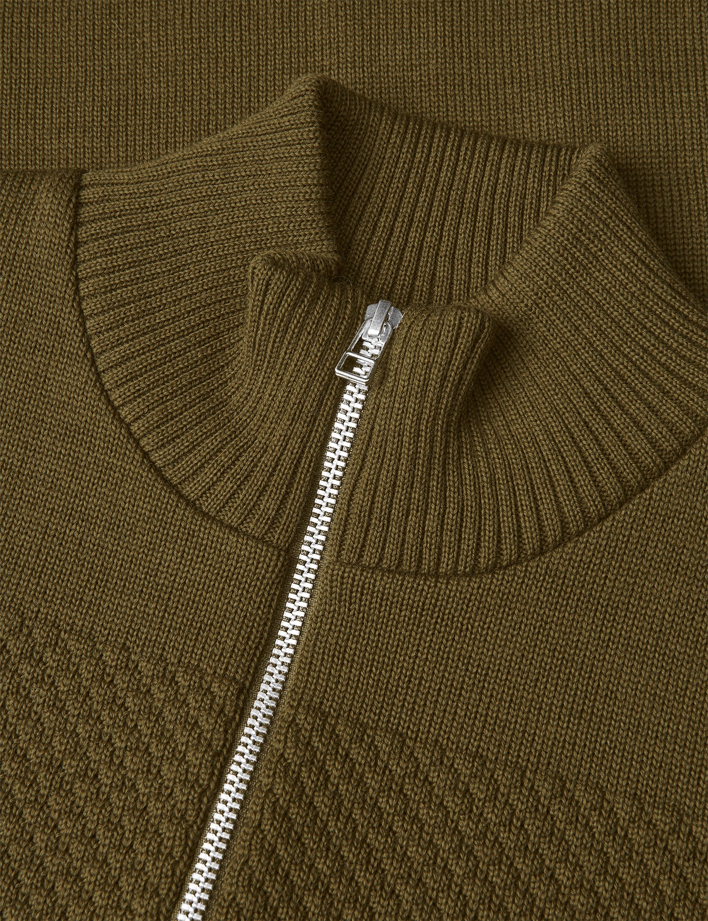 Wool Klemens Half Zip Knit, Beech