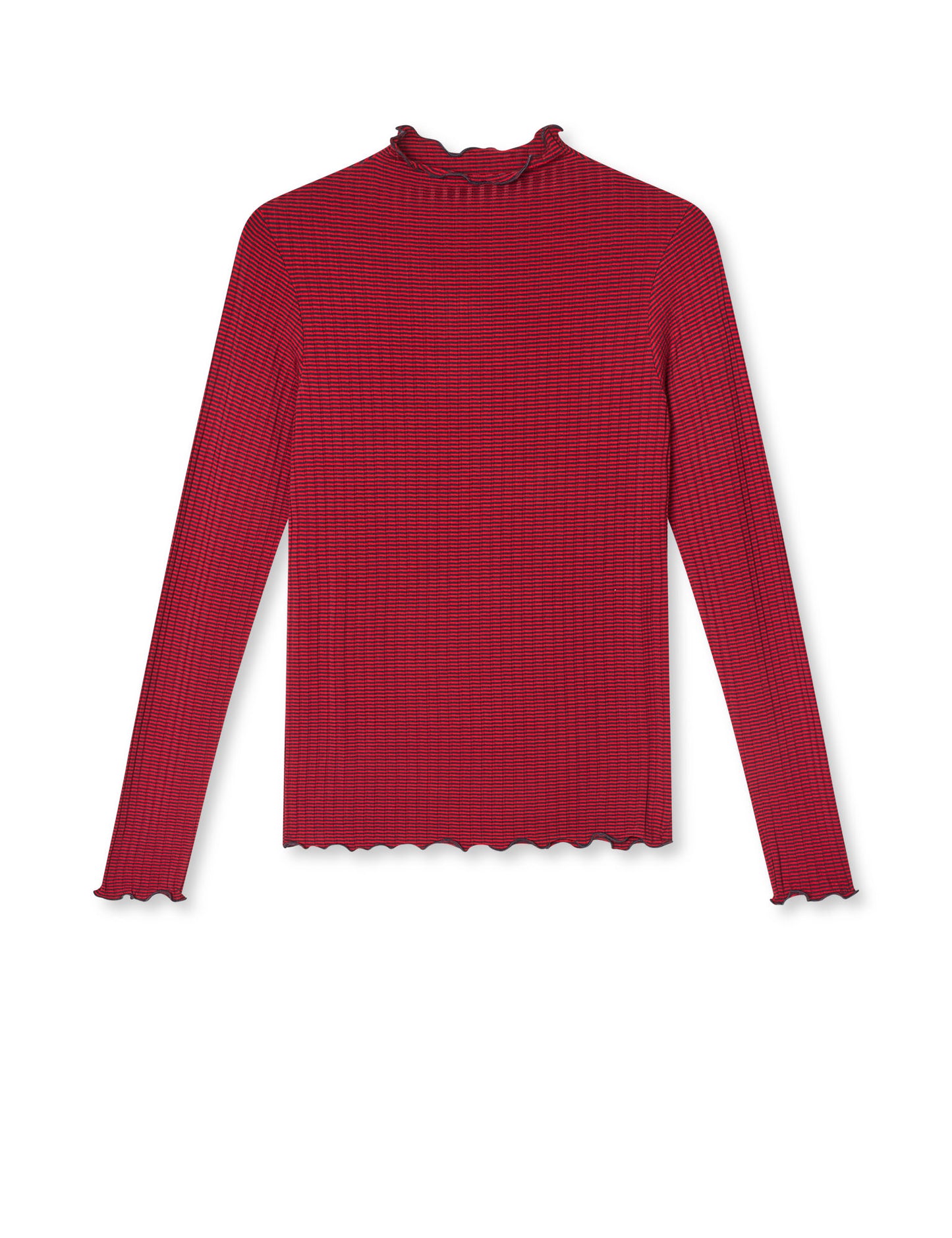 5x5 Stripe Trutte Tee LS, Parisian Night/High Risk Red