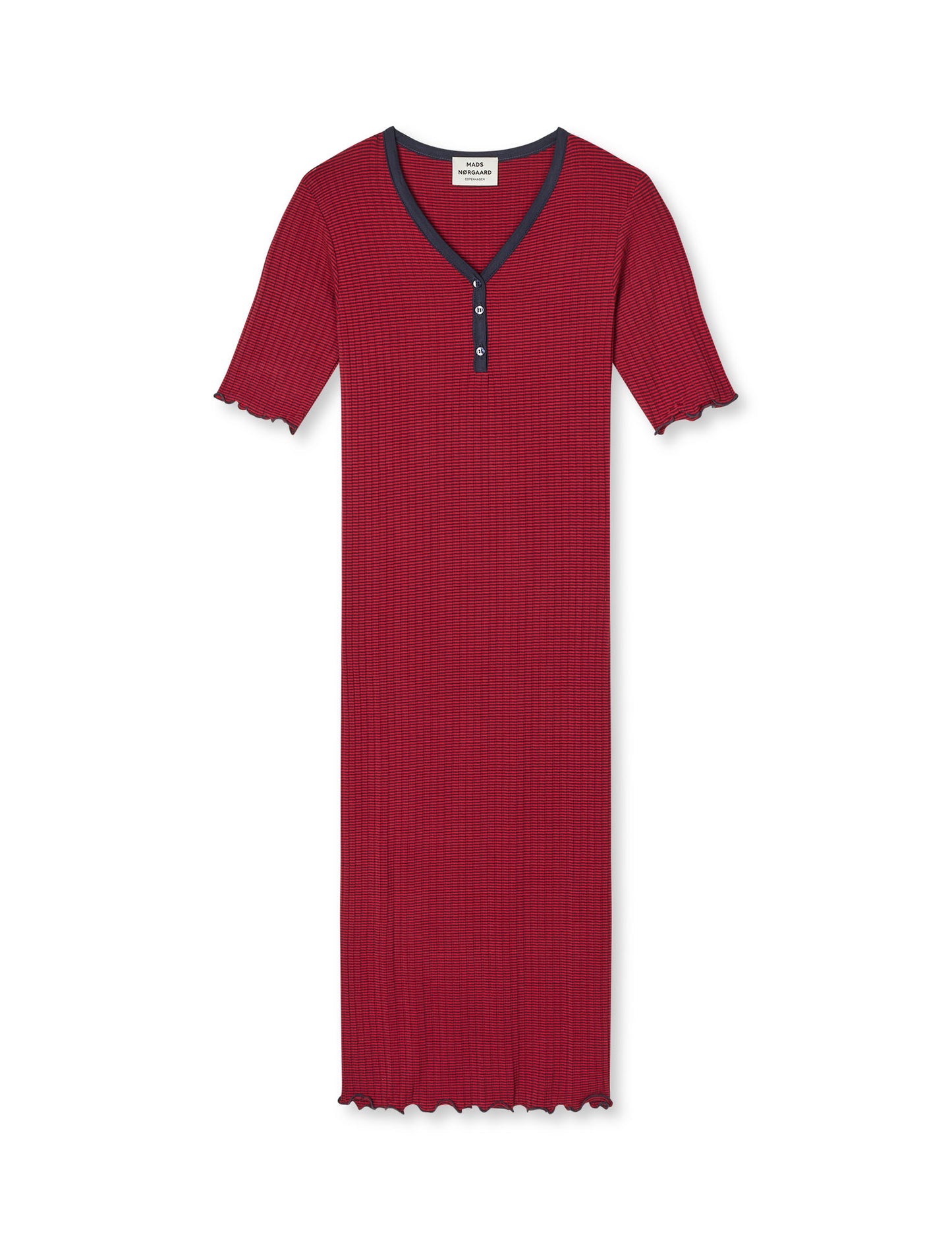 5x5 Stripe Tanya Dress, Parisian Night/High Risk Red