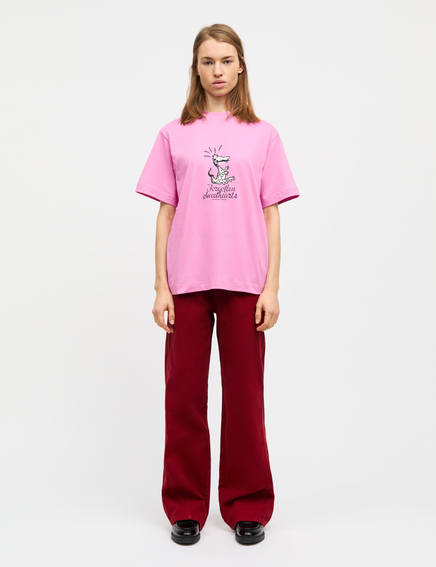 Cotton Jersey Dassel Tee, Fuchsia Pink