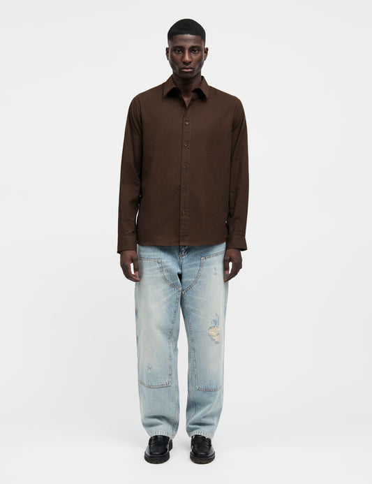 Cotton Flannel Sune Shirt, Demitasse