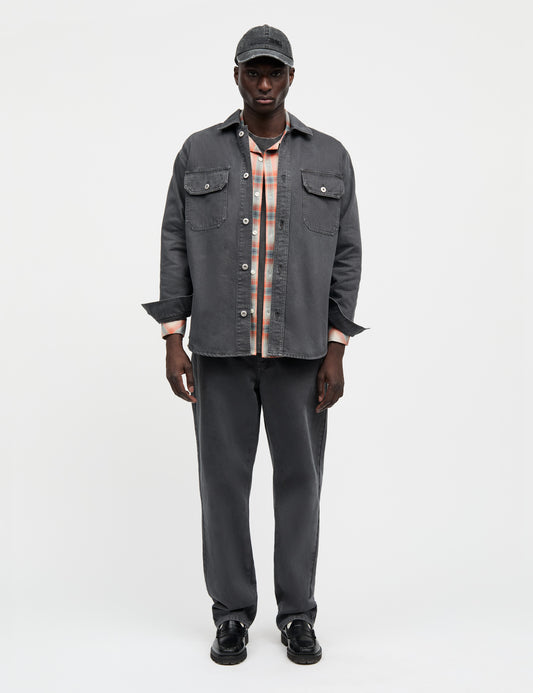 Soil Denim August Dyed Work Shirt, Asphalt