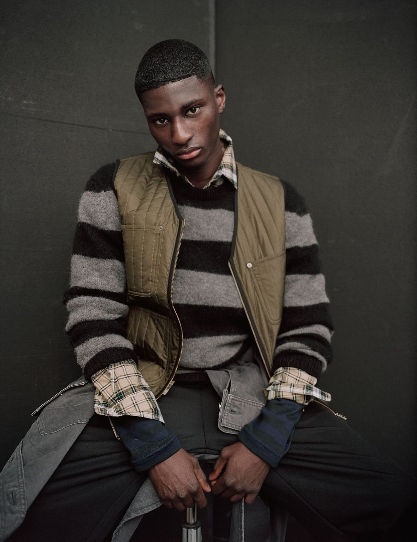 Cotton Flannel Check Sune Shirt, Silver Sage Check