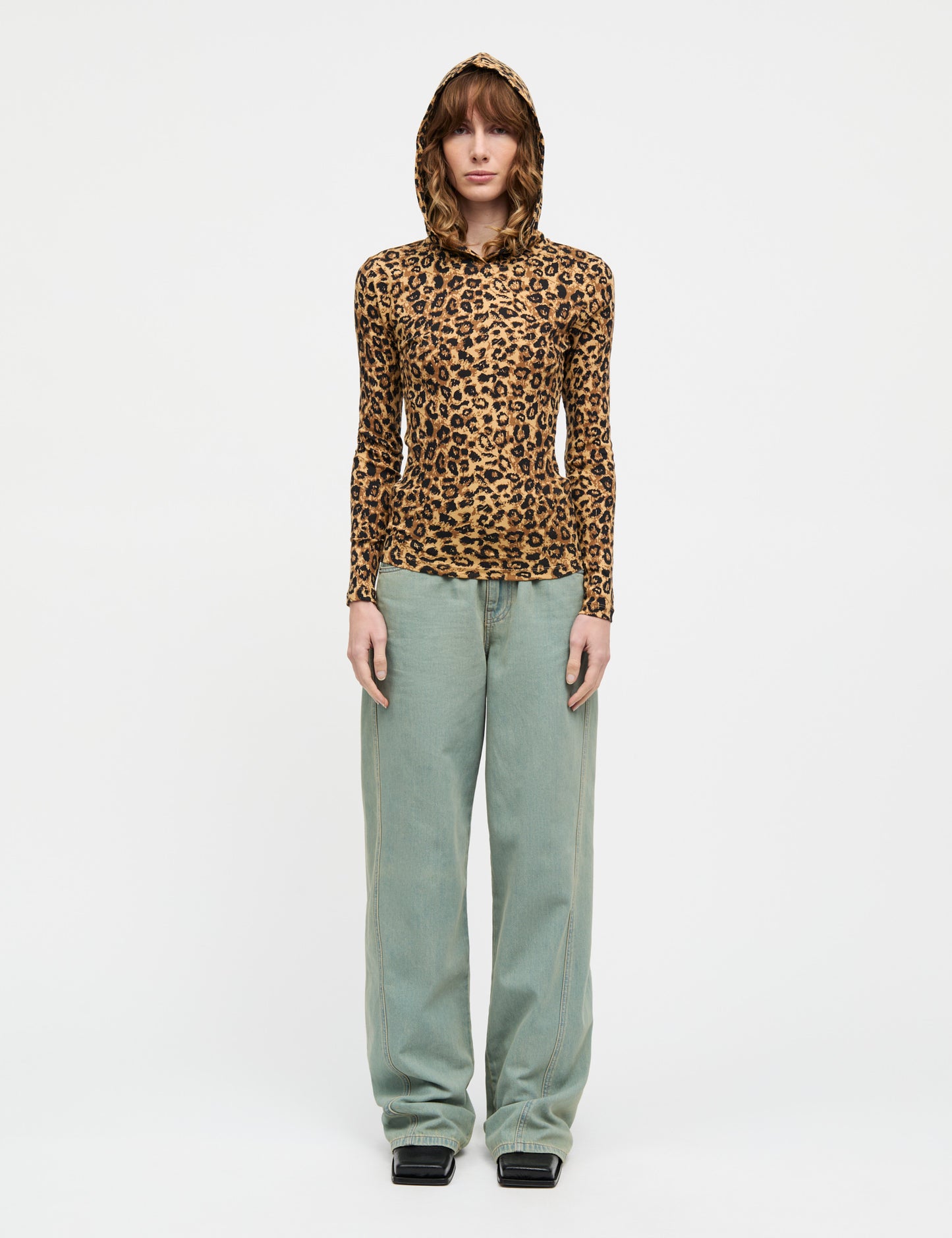 2x2 Cotton Tilla Hood AOP, Leopard AOP/Black