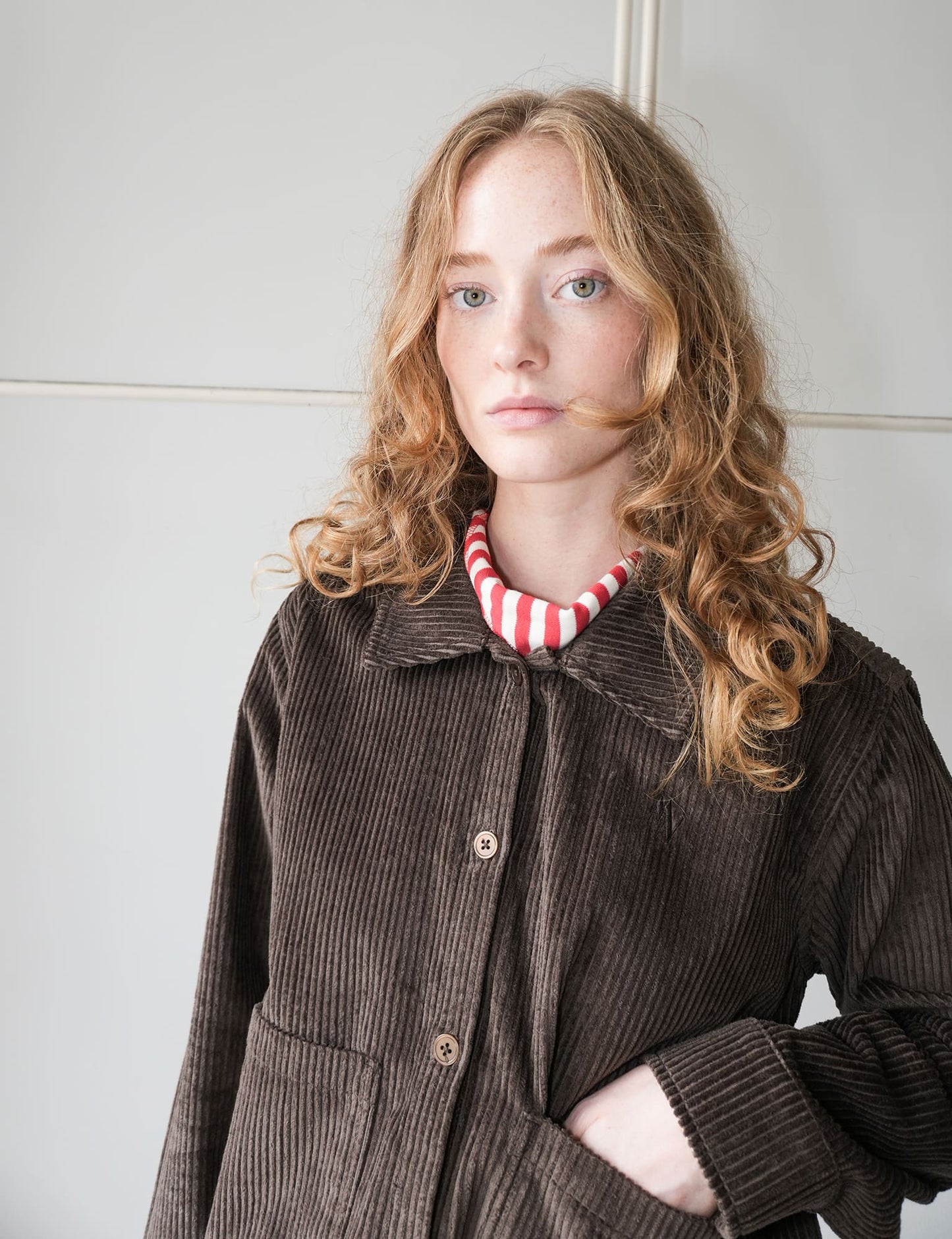 Pretty Cord Gaila Shirt, Demitasse