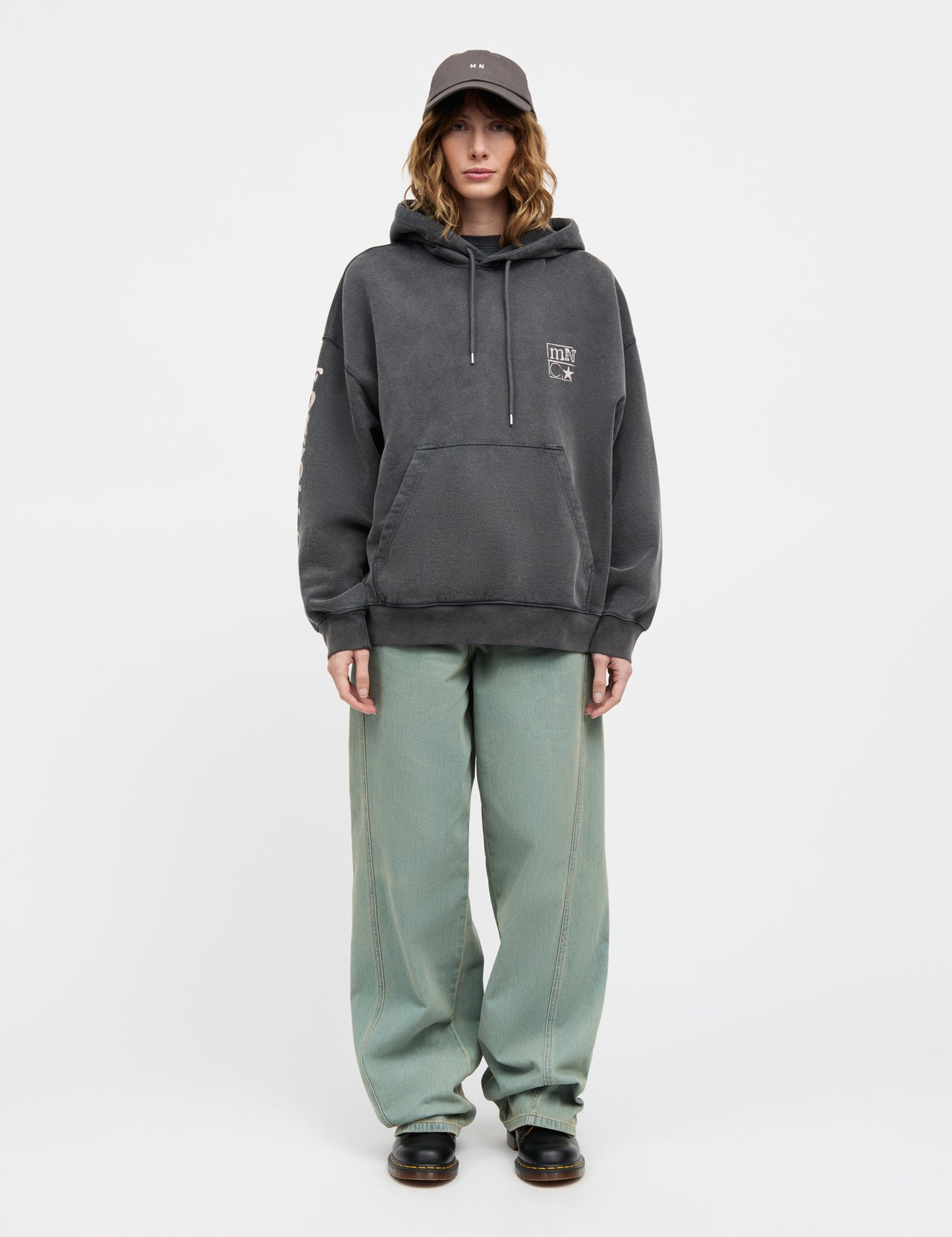 Compact Cotton Atlas Hoodie, Washed Black