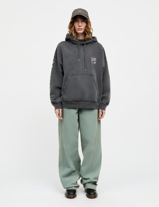 Compact Cotton Atlas Hoodie, Washed Black