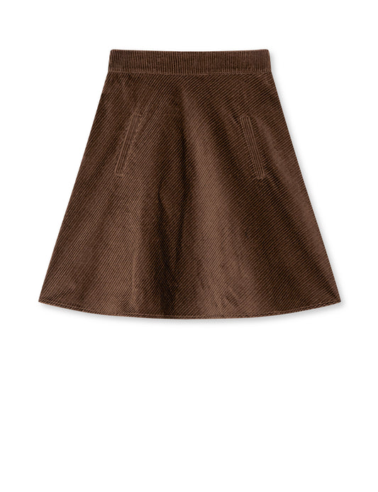Pretty Cord Stelly Skirt, Demitasse