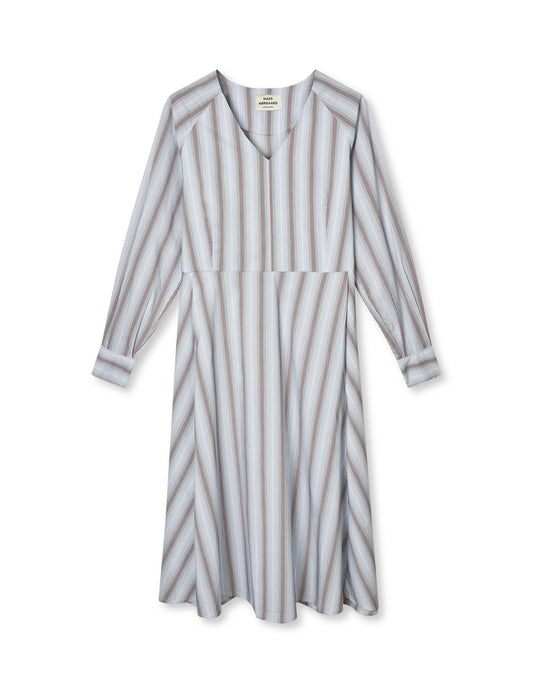 Poplinda Esme Dress, Shadow Pinstripe/Winery