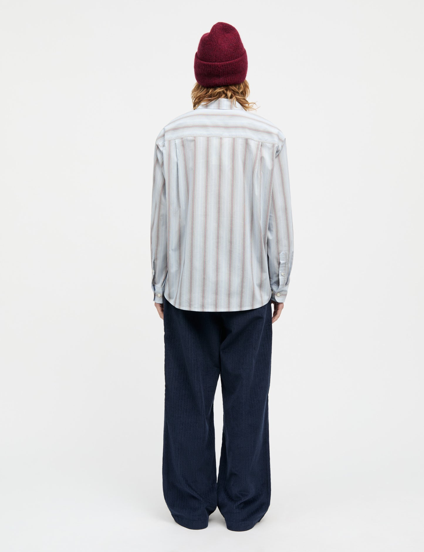 Poplinda Crelly Shirt, Shadow Pinstripe/Winery