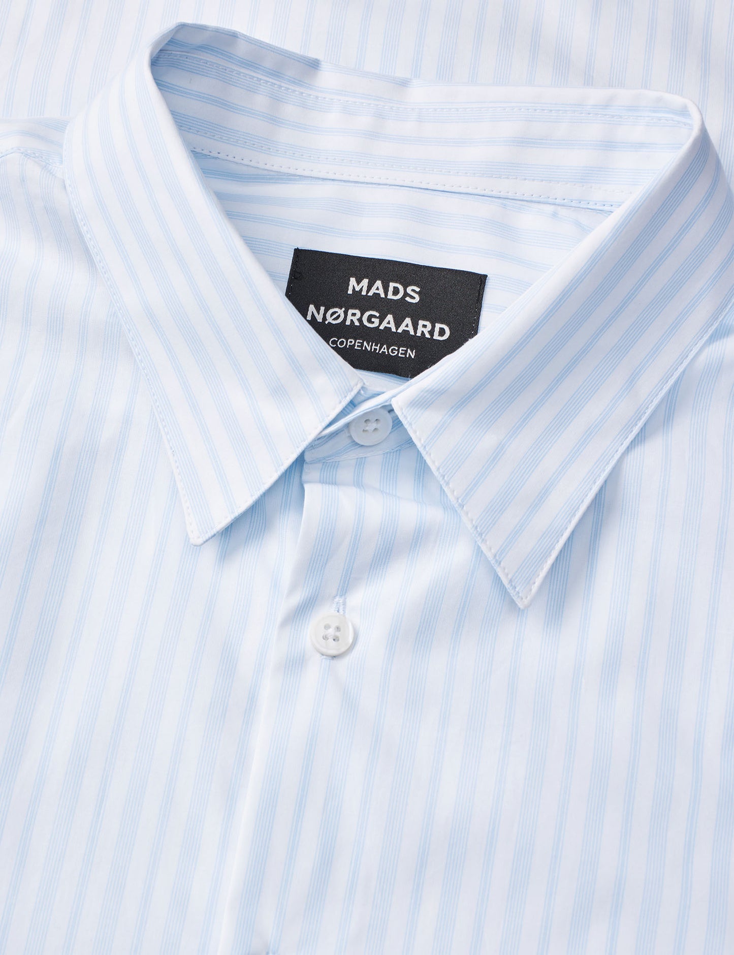 Prime Cotton Poplin Sune Shirt, Light Blue Stripe